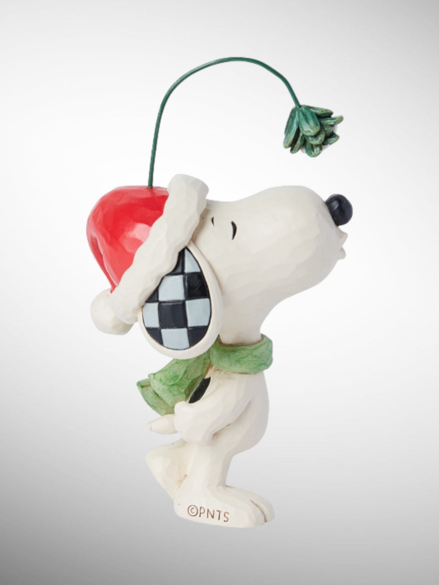 Jim Shore Peanuts - Snoopy Christmas Hat Mistletoe Mini Figurine